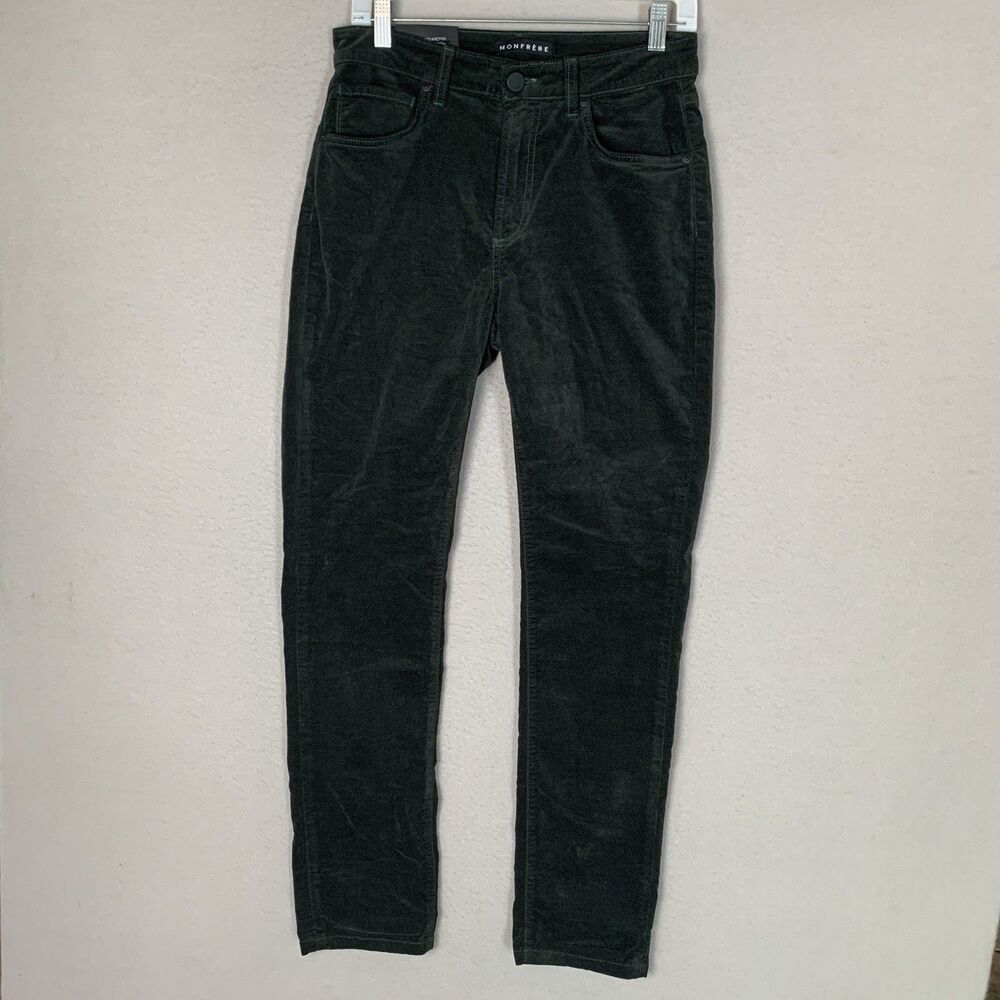 Monfrere Velvet Pant Men 30x30 Green Brando Slim Japanese Denim USA Career